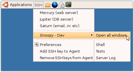 SSHMenu Screenshot