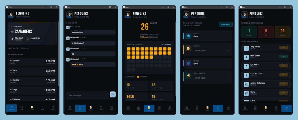Sports Team Mobile App