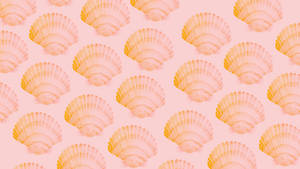 Pastellrosa bakgrund med akvarellsnäckmönster i persiko- och koralltoner. — Shell Bakgrundsbilder