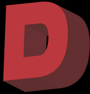 Kräftiger roter 3D-Buchstabe d mit Farbverlauf und weichem Schatten — D Wallpaper