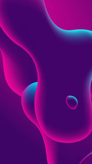 Abstrakt digital kunst med flydende magenta og cyan former. — OnePlus Wallpapers