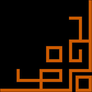 Patrón geométrico abstracto naranja sobre fondo negro — Diseño de Imágenes Fondo Fondos