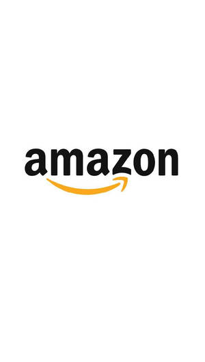 Amazon-logo mustalla tekstillä ja oranssilla nuolella valkoisella taustalla. — Amazon Taustakuvat