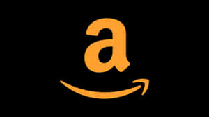 Amazon-logo oranssilla hymyilevällä nuolella mustalla taustalla — Amazon Taustakuvat