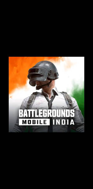 Soldat mit Helm und Spieltitel Battlegrounds Mobile India auf indischen Flaggenfarben. — Pubg Wallpaper