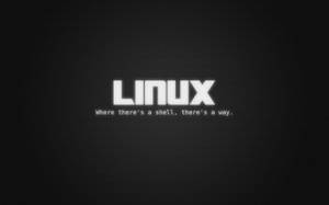 Linux-logotyp med slogan på mörk strukturerad bakgrund. — Linux OS Bakgrundsbilder
