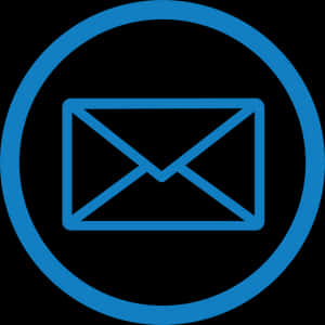 Blå kuverticon inuti en cirkel på svart bakgrund — E-postadress Bakgrundsbilder