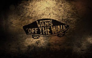 Logotipo de Vans Off The Wall en una pared de hormigón áspero con efecto de foco. — Logo Fondos de pantalla