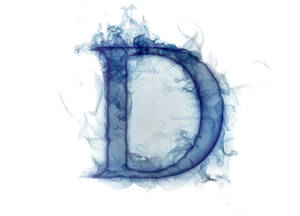 Blauer Rauch in Form des Buchstabens D auf weißem Hintergrund — D Wallpaper