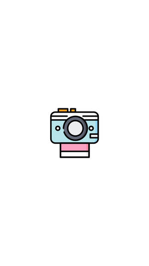 Een gestileerd camera-icoon met lichtblauw lichaam en roze riem. — Camera Achtergronden