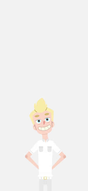 Um menino de desenho animado alegre com cabelo loiro espetado e um sorriso largo. — Bf Papéis de Parede