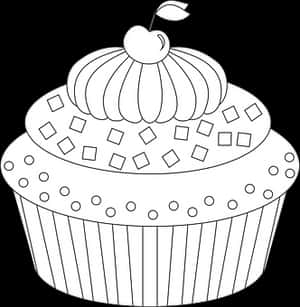 Una magdalena en blanco y negro con cereza y chispas — Cupcake Fondos de pantalla