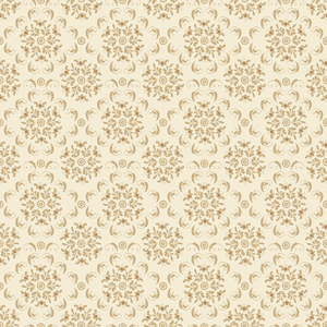 Papel de parede creme com padrões florais repetidos de damasco bege — Clássico Papéis de Parede