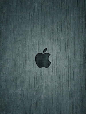 Zwart Apple-logo op geborstelde metalen achtergrond — Mac Achtergronden