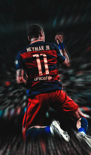 Fußballspieler Neymar Jr. feiert den Sieg mit erhobener Faust im Stadion. — Fußball Wallpaper