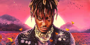 Man with dreadlocks and jewelry in a field of flowers at sunset. — Cool Rap Wallpaper