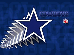 Logotipo del equipo NFL Dallas Cowboys con estrella y diseño plateado dentado sobre fondo azul. — Vaqueros Fondos de pantalla