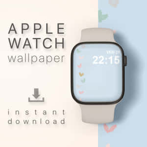 Apple Watch med hjärta-bakgrund som visar 22:15 på en delad bakgrund. — Apple Watch Bakgrundsbilder