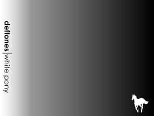 White horse silhouette on black to white gradient with album text. — Deftones Wallpaper