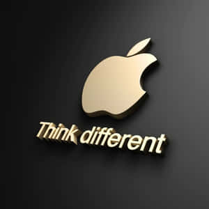 Golden Apple logo with 'Think different' slogan on dark background. — Disparate Wallpaper