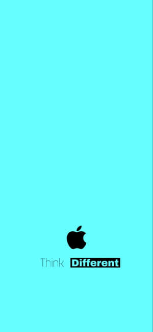 Black Apple logo with 'Think Different' text on turquoise background. — Disparate Wallpaper