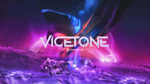 A glowing alien creature floats above a crystalline purple planet under a starry sky. — Edm Wallpaper