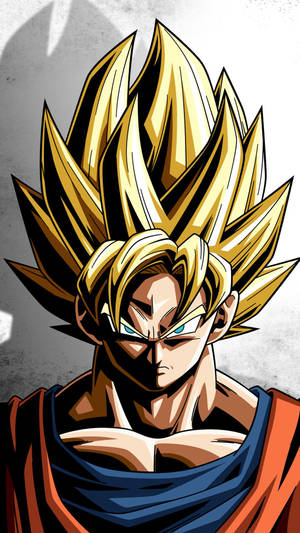 Personagem de anime com cabelo dourado espetado e olhos azuis brilhantes em posição de batalha. — Fundo de Dragon Ball Fundos