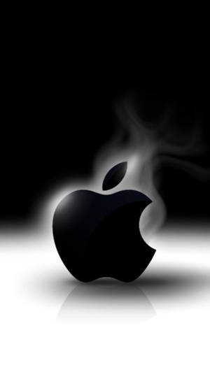 Logotipo negro de Apple con humo ascendente sobre un fondo degradado. — 3D Fondos de pantalla