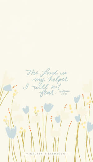 Pastel floral illustration with Bible verse about faith and courage. — Best Wallpaper