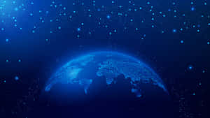 Digital globe with glowing blue network connections in space. — Global Wallpaper