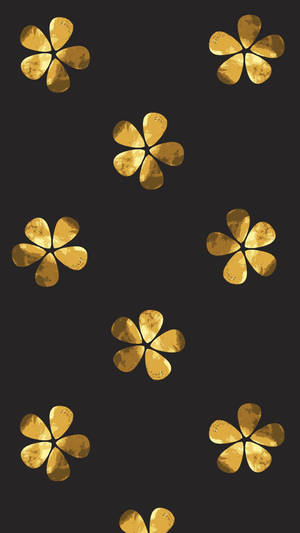Gyldne teksturerede blomster på sort baggrund — Gold Wallpapers