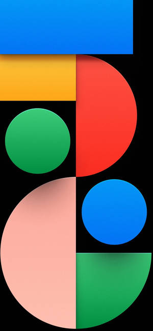 Formas geométricas abstractas en colores brillantes sobre fondo negro — 3D Fondos de pantalla