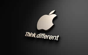 Apple-logo med 'Think different'-slogan på mørk baggrund — Apple Wallpapers