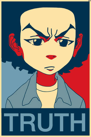 Un personnage d'anime aux oreilles rouges et aux yeux intenses étiqueté TRUTH. — Vector Art Fonds d'écran