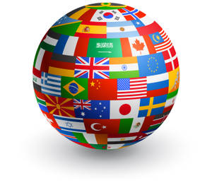 A globe made of many national flags symbolizing global unity. — Global Wallpaper