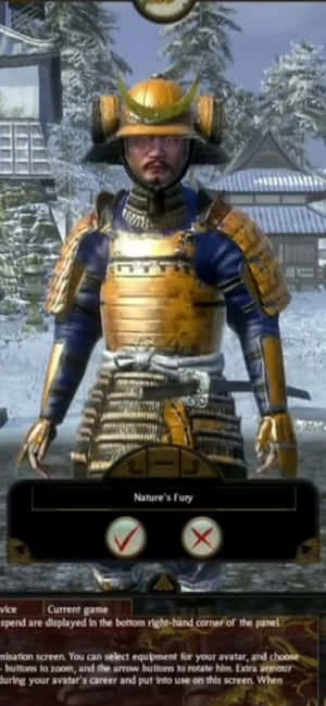 Samurai in golden armor standing in snowy Japanese village — Honor Magic Wallpaper