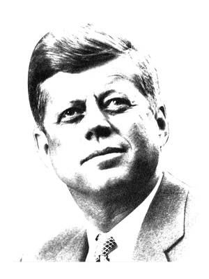 Porträt von John F Kennedy in Anzug und Krawatte, nach oben blickend. — F Wallpaper