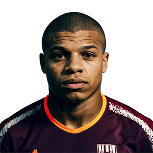 Young football player in maroon jersey staring intensely at camera. — Mbappe Wallpaper
