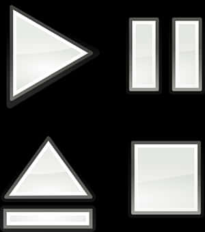 Set of media control icons for play pause stop and skip functions. — Audio Wallpaper