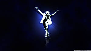 A dancer in a suit and hat illuminated by blue stage lights. — Music Wallpaper