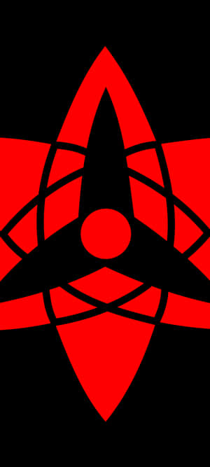 Red geometric starburst symbol on black background — OnePlus 11 Wallpaper