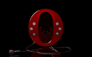 Reproductor de música portátil rojo con auriculares sobre superficie negra reflectante — Multimedia Fondos de pantalla