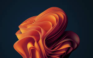 Scultura astratta arancione fluente su sfondo blu scuro — Azione Sfondi
