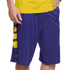 Man in purple athletic shorts with yellow side design and matching yellow shirt. — iPad Air 11 Wallpaper