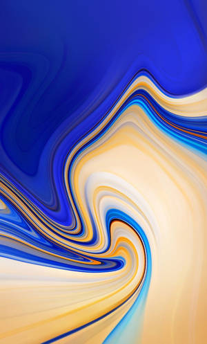 Dynamic swirl of blue and gold abstract fluid art design — Redmi Wallpaper