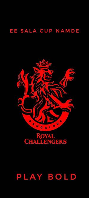 Red crowned lion logo for Royal Challengers Bangalore cricket team on black background. — Challengers Wallpaper
