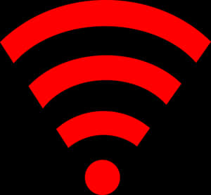 Red wifi signal icon on black background — Audio Wallpaper