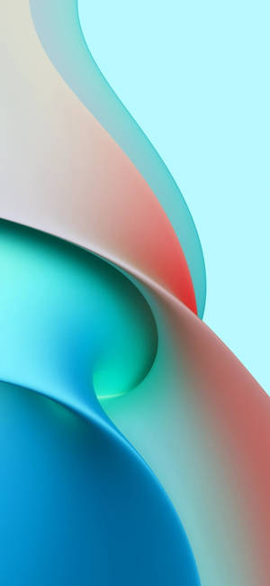 Abstract digital artwork with flowing colorful ribbons against a cyan background. — Redmi Wallpaper