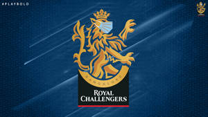 Royal Challengers Bangalore cricket team logo with a lion wearing a face mask. — Challengers Wallpaper