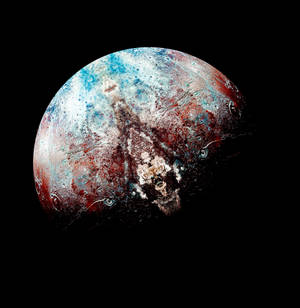 A colorful cratered planet floating in deep space. — Planet Wallpaper